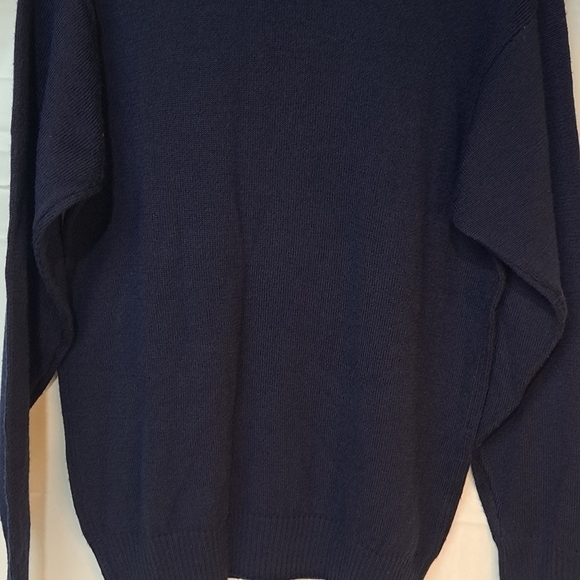 Vintage Stephanie by Suzelle Women's Wool Blend Ribbed Front Navy Blue Sweater S - Picture 5 of 11